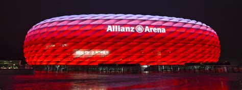 The allianz arena is a famous landmark in munich and the home of the football club fc bayern munich. Allianz Arena