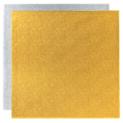 16 Square Gold Foil Cake Board Decopac