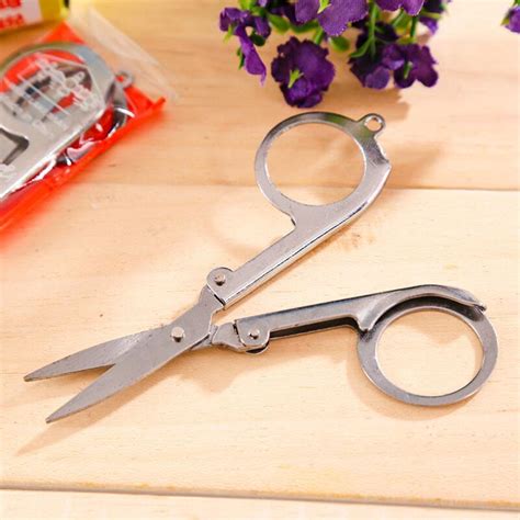 2020 portable folding stainless steel scissors mini folded scissors for travel home sewing