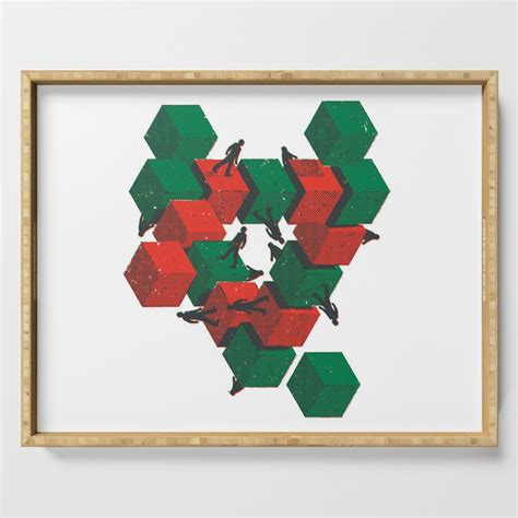Digital Art Minimalism Simple Background Cube Penrose Triangle People