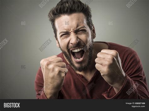 Angry Man Shouting Out Image And Photo Free Trial Bigstock