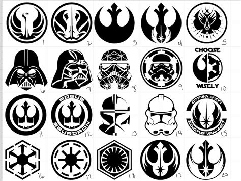 Star Wars Vinyl Logo Car Window Stickers Jedi Stormtrooper Vadar Rebel Empire Etsy