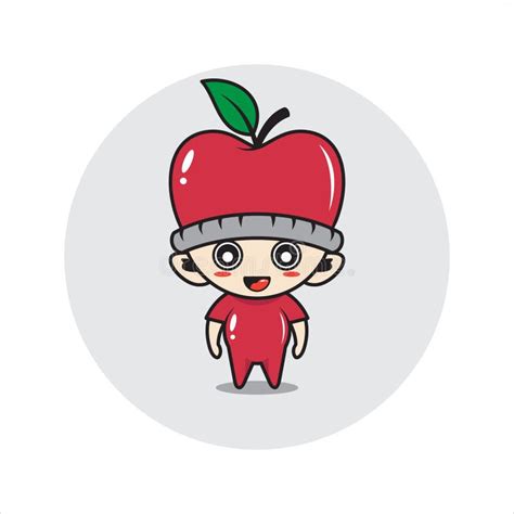 Apple Mascot Character Cute Stock Vector Illustration Of Childhood