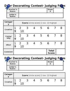 Christmas Door Decorating Judging Form Pdf  Psoriasisguru.com