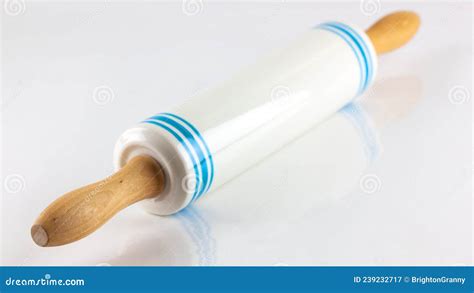 A Closeup Of A Ceramic Rolling Pin Stock Image Image Of Bake