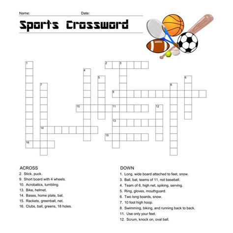Sports Crossword Worksheets