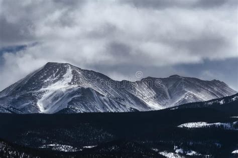 Dramatic Winter Landscape In The Rocky Mountains In Colorado Stock