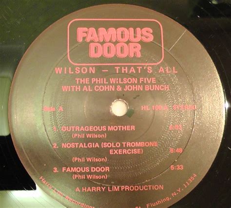 Phil Wilson Wilson Thats All Used Vinyl High Fidelity Vinyl