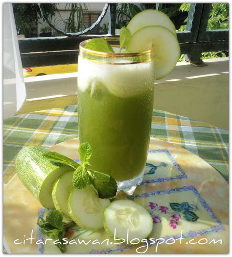 Gunakan jus sayur dan buah untuk menyembuhkan penyakit jantung. Jus Timun Pudina / Cucumber Mint Juice ~ Resepi Terbaik