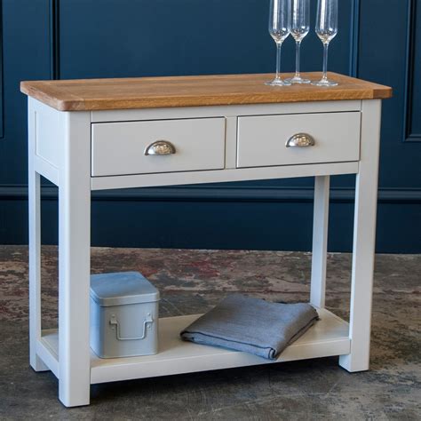 Portland Oak And Painted 2 Drawer Console Table Portland Furniture