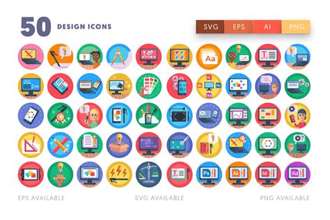 50 Design Icons Graphic By Dighital Design · Creative Fabrica