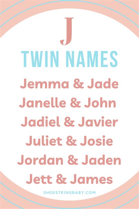 30 Twin Names That Start With J Shoestring Baby