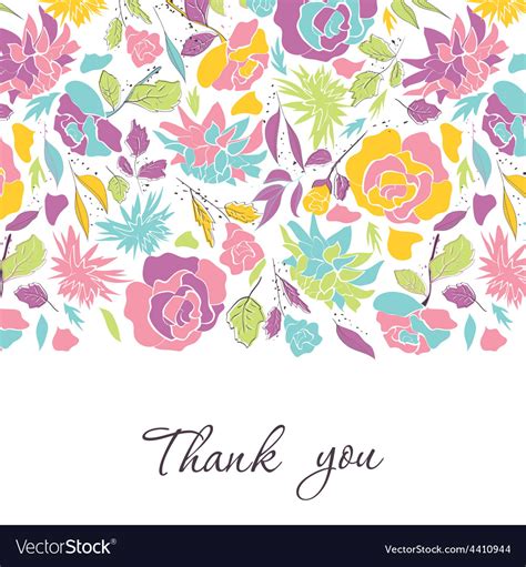 Card With Doodle Flowers Royalty Free Vector Image