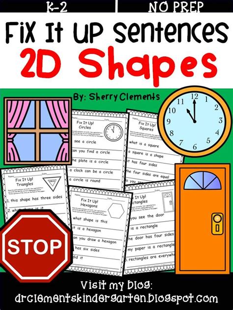 Shapes 2d Fix It Up Sentences Kindergarten Reading Activities