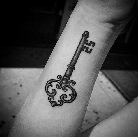 Black Ink Skeleton Key Tattoo By Elisabeth Markov Key Tattoo Designs