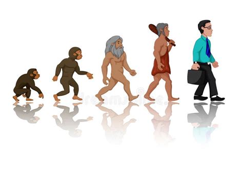 Human Evolution From Ape To Man Computer User Stock Illustration