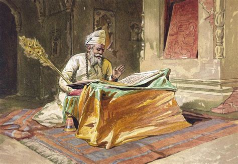 Sikh Priest Reading The Guru Granth Sahib In Amritsar 1867 Rsikh