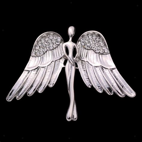 Elegant Angel Wings Brooches Crystal Brooch Pin For Men Women Party