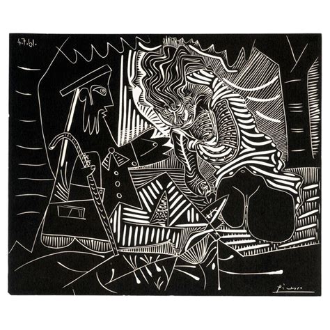 1972 Pablo Picasso Luncheon On The Grass White Cubism Black And White