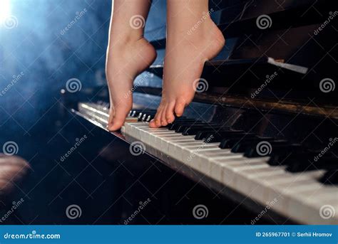 beauty womenand x27 s feet on the piano colorfull stock image image of shadow evening 265967701