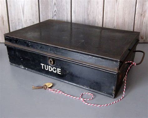 Vintage Metal Deed Box With Key Antique Storage Box Petty Etsy Uk