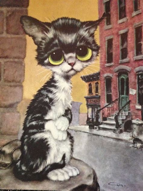 Girard Goodenow~ Vintage Big Eyed Pity Kitty By Gig 1960s 1970s By