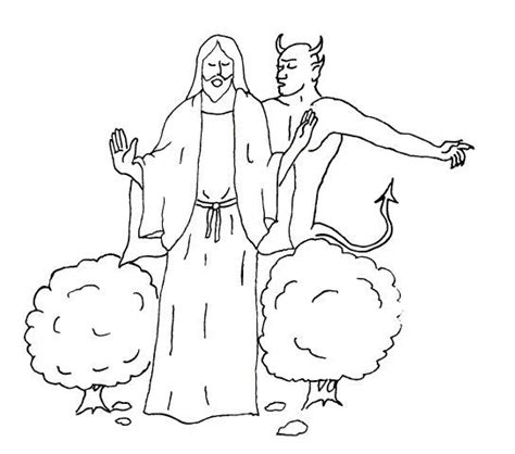 Jesus is Tempted - Coloring Page - SundaySchoolist