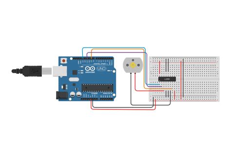 Circuit Design Dc Motor With L293d Ic Tinkercad
