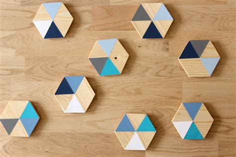 Diy Wooden Coasters With Geometric Colour Block Design