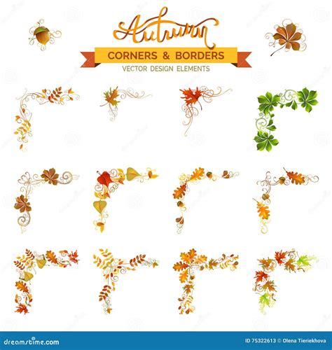 Vector Set Of Autumn Leaves Design Elements Stock Vector