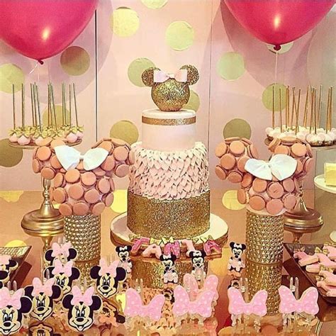 Pink Gold Minnie Party Ideas Birthday Party Ideas Gold Theme