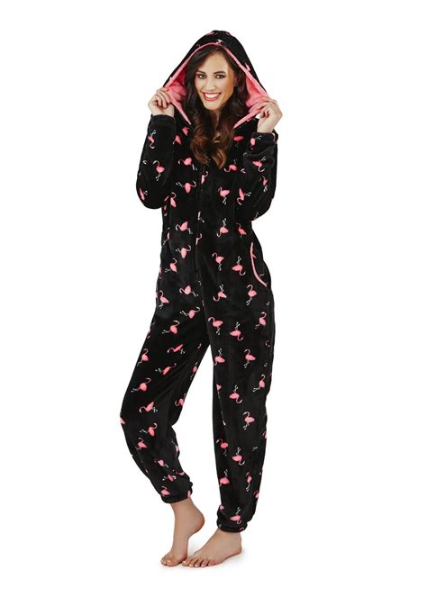 Ladies Womens Snug Onesie Adult All In One Fleece Zip Jumpsuit Pyjamas Nightwear Ebay