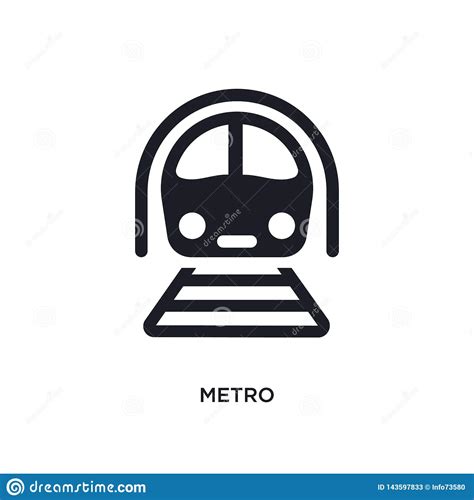 Black Metro Isolated Vector Icon Simple Element Illustration From