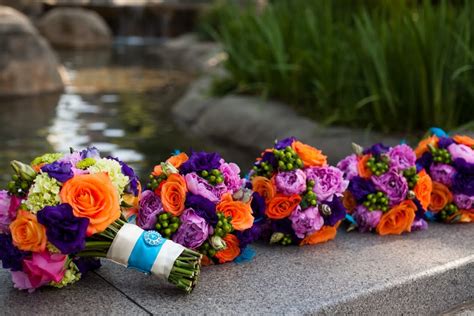 Browse through our wedding bouquets gallery see pictures of orange brial bouquets , orange wedding bouquets ideas, wedding flowers for autumn weddings. Purple And Orange Wedding Flowers