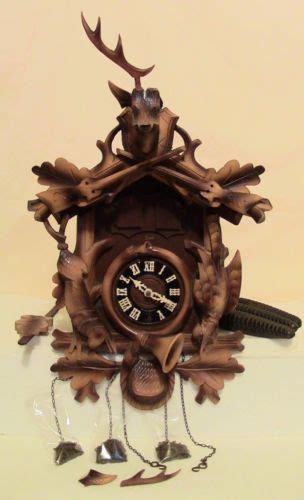 Hunters Theme Musical Cuckoo Clock Baduf Germany Vintage Antique As Is