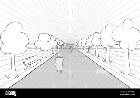 Horizon Road Perspective Example Grid Background 3d Vector