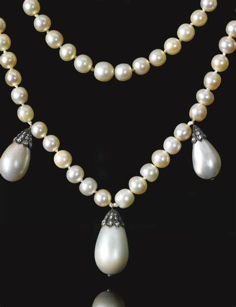 Magnificent Natural Pearl And Diamond Necklace Lot Sothebys