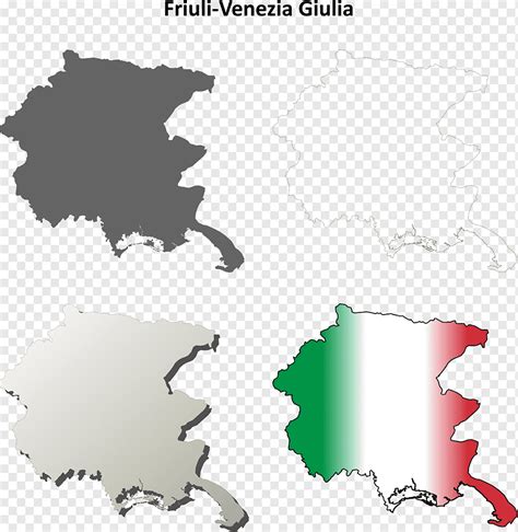Friuli Venezia Giulia Conjunto De Mapas De Contorno En Blanco Png