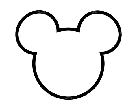 Mickey Head Outline Svg Instant Download Mickey Head Svg Outline