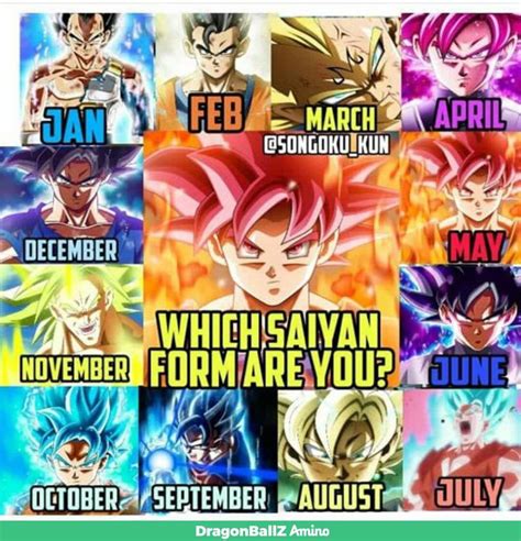 My hubby introduced the dragon ball z series to his nephew and got him completely hooked. Choose your character (Your Birthday month) | DragonBallZ ...