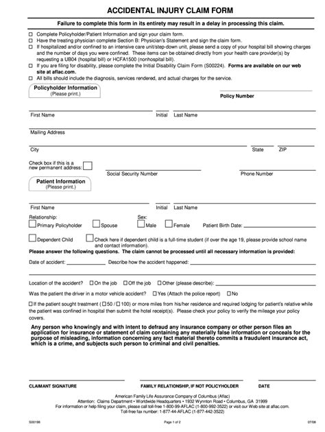 2008 Form Aflac S00198 Fill Online Printable Fillable