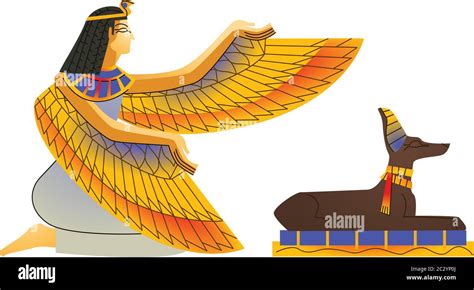 Ancient Egypt Wall Art Or Mural Element Cartoon Vector Monumental