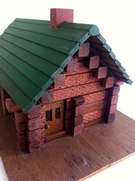 Vintage Lincoln Log Cabin Toys Rustic Decor Cottage Chic