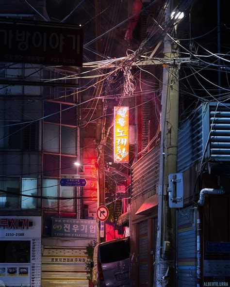 Captivating Cyberpunk Vibes On Moody Street In Seoul