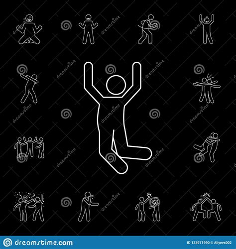 Jumping For Joy Icon Detailed Set Of People Celebration Icons Premium