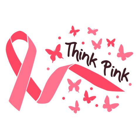 Breast Cancer Think Pink Ribbon Breast Cancer Transparent Png And Svg