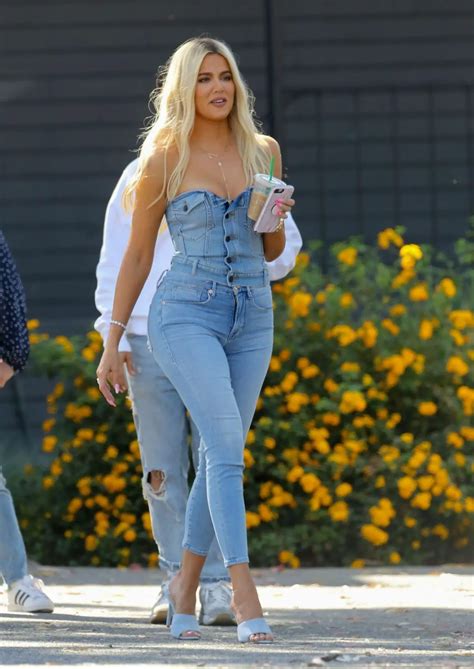 Khloe Kardashian In Double Denim Arrives At A Studio In Los Angeles 06