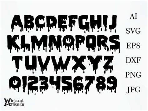 Dripping Font Svg Dripping Alphabet Dripping Cut Files Svg Etsy