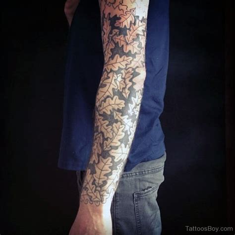 Leaf Tattoo Design On Full Sleeve Tattoo Designs Tattoo Pictures