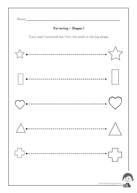 The Learning Site: Pre-writing Worksheets - Shapes | Writing worksheets